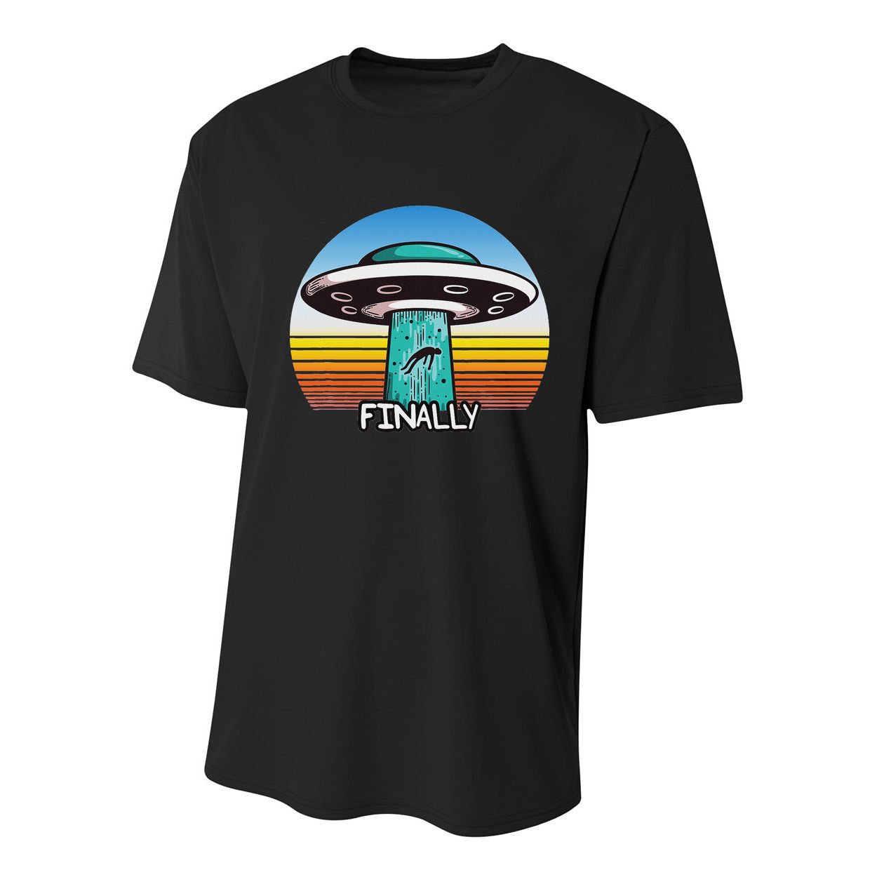 Alien S Abduction Ufo Finally Youth Performance Sprint T-Shirt