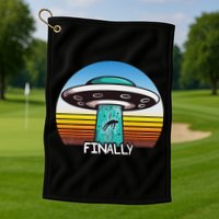 Alien S Abduction Ufo Finally Golf Towel