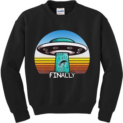 Alien S Abduction Ufo Finally Kids Sweatshirt