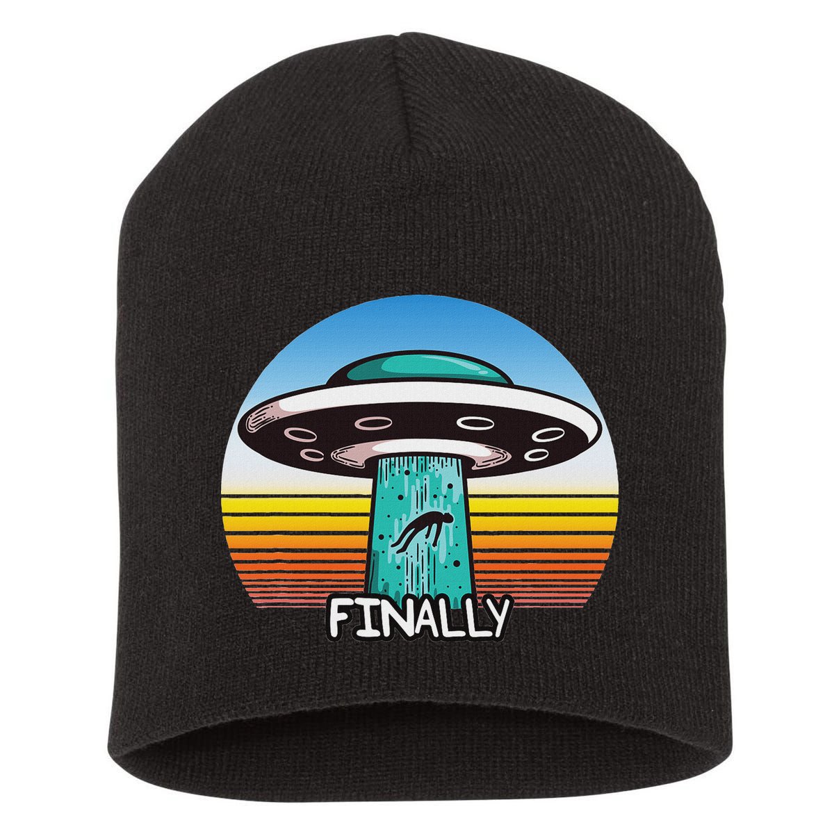 Alien S Abduction Ufo Finally Short Acrylic Beanie