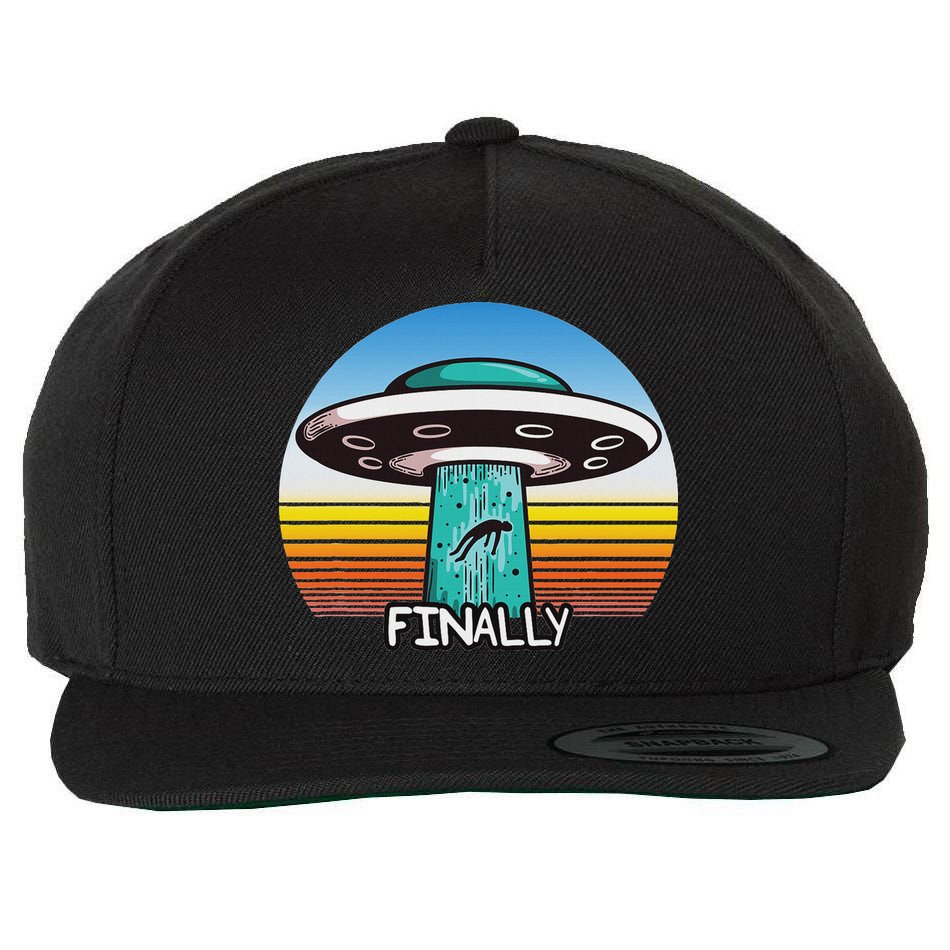 Alien S Abduction Ufo Finally Wool Snapback Cap