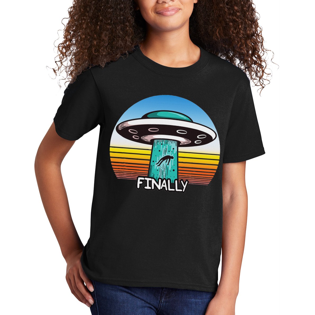 Alien S Abduction Ufo Finally Kids T-Shirt