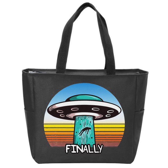 Alien S Abduction Ufo Finally Zip Tote Bag