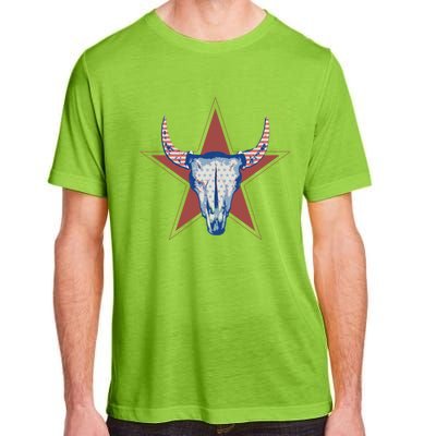 Americana Stars And Stripes Cow Skull Gift Adult ChromaSoft Performance T-Shirt