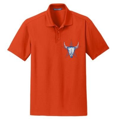 Americana Stars And Stripes Cow Skull Gift Dry Zone Grid Polo