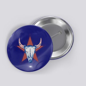 Americana Stars And Stripes Cow Skull Gift Button