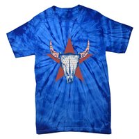 Americana Stars And Stripes Cow Skull Gift Tie-Dye T-Shirt