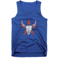 Americana Stars And Stripes Cow Skull Gift Tank Top