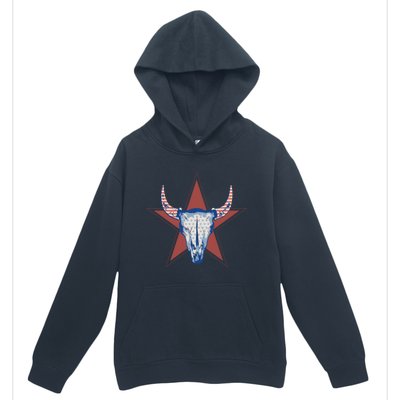 Americana Stars And Stripes Cow Skull Gift Urban Pullover Hoodie