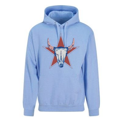 Americana Stars And Stripes Cow Skull Gift Unisex Surf Hoodie