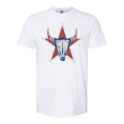 Americana Stars And Stripes Cow Skull Gift Softstyle CVC T-Shirt