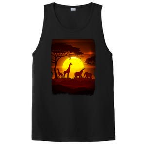 African Safari Animals Sunset Scene PosiCharge Competitor Tank