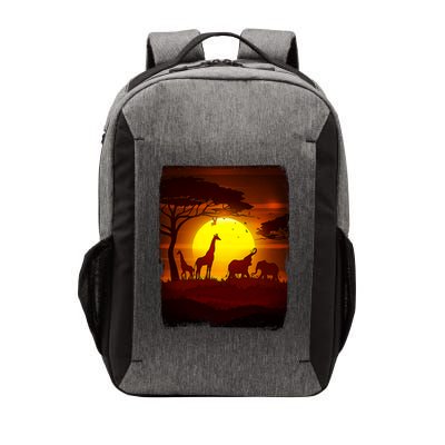 African Safari Animals Sunset Scene Vector Backpack