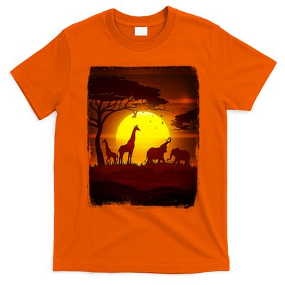 African Safari Animals Sunset Scene T-Shirt