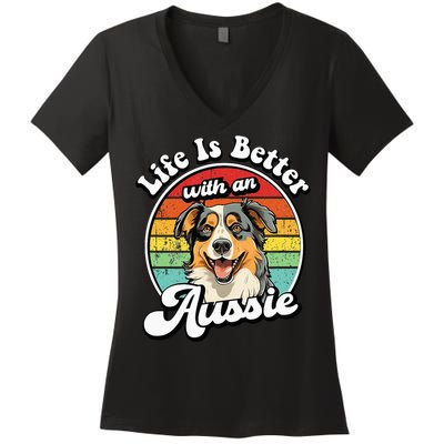 Australian Shepherd Women's V-Neck T-Shirt