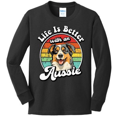 Australian Shepherd Kids Long Sleeve Shirt