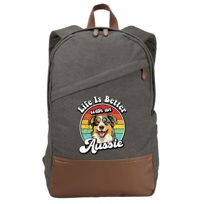 Australian Shepherd Cotton Canvas Backpack