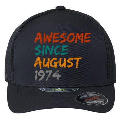 Awesome Since August 1974 Flexfit Unipanel Trucker Cap