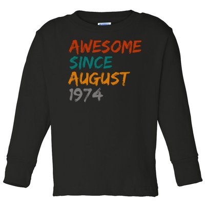 Awesome Since August 1974 Toddler Long Sleeve Shirt