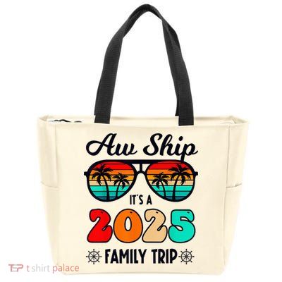 Aw Ship A 2025 Family Trip Family Cruise Group Matching Zip Tote Bag