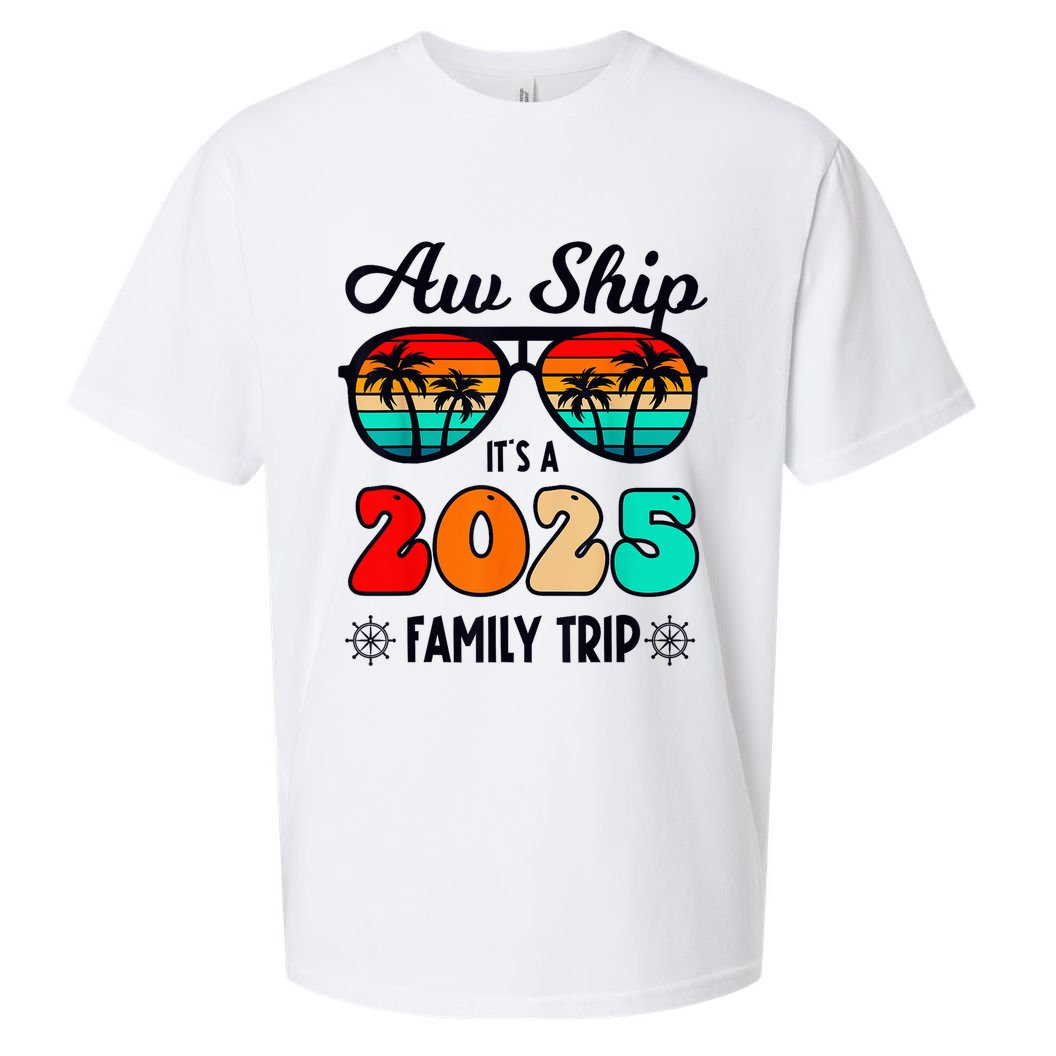 Aw Ship A 2025 Family Trip Family Cruise Group Matching Sueded Cloud Jersey T-Shirt