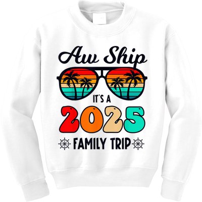 Aw Ship A 2025 Family Trip Family Cruise Group Matching Kids Sweatshirt
