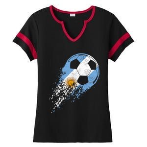 Argentina Soccer Argentinian Flag Pride Soccer Player Gift Ladies Halftime Notch Neck Tee