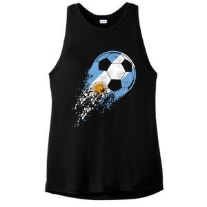 Argentina Soccer Argentinian Flag Pride Soccer Player Gift Ladies PosiCharge Tri-Blend Wicking Tank