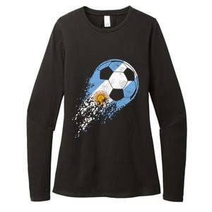 Argentina Soccer Argentinian Flag Pride Soccer Player Gift Womens CVC Long Sleeve Shirt