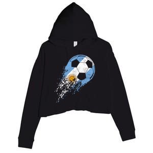 Argentina Soccer Argentinian Flag Pride Soccer Player Gift Crop Fleece Hoodie