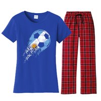 Argentina Soccer Argentinian Flag Pride Soccer Player Gift Women's Flannel Pajama Set