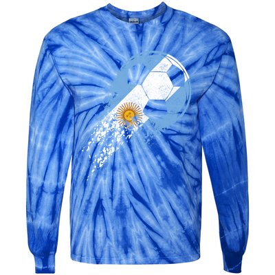 Argentina Soccer Argentinian Flag Pride Soccer Player Gift Tie-Dye Long Sleeve Shirt