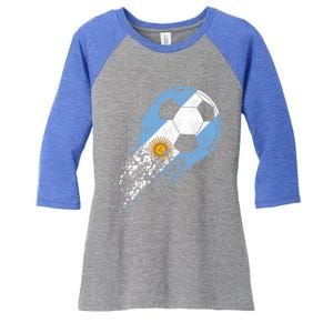 Argentina Soccer Argentinian Flag Pride Soccer Player Gift Women's Tri-Blend 3/4-Sleeve Raglan Shirt