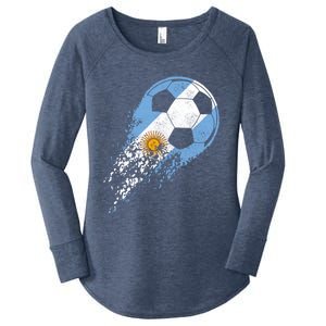 Argentina Soccer Argentinian Flag Pride Soccer Player Gift Women's Perfect Tri Tunic Long Sleeve Shirt