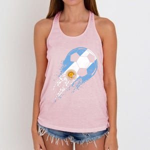 Argentina Soccer Argentinian Flag Pride Soccer Player Gift Women's Knotted Racerback Tank