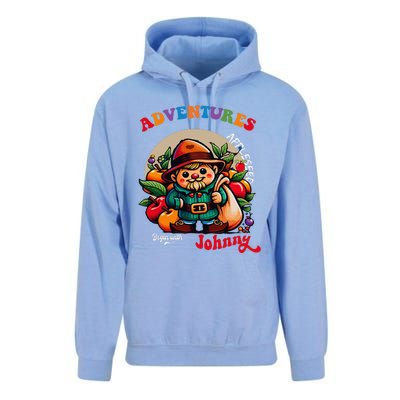 Apple Seed Adventures Begin With Johnny  Fun Costume Unisex Surf Hoodie