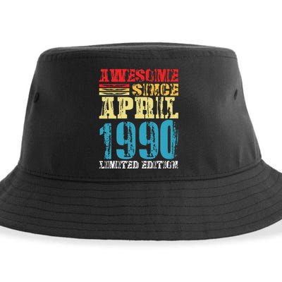 Awesome Since April 1990 Retro Vintage Birthday Design Sustainable Bucket Hat