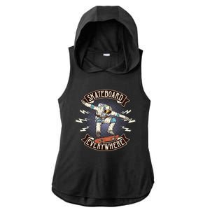 Astronaut Skateboarding Ladies PosiCharge Tri-Blend Wicking Draft Hoodie Tank