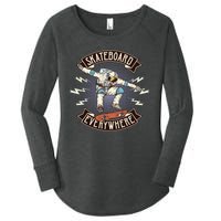 Astronaut Skateboarding Women's Perfect Tri Tunic Long Sleeve Shirt