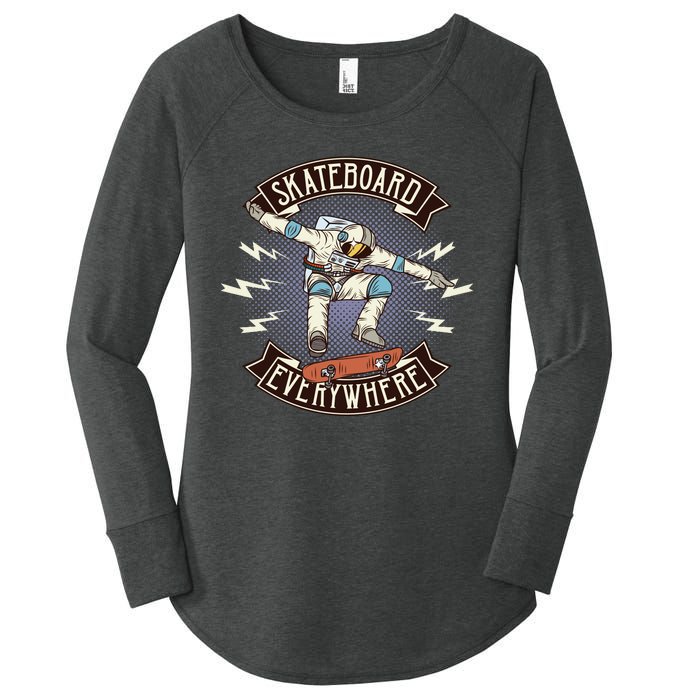 Astronaut Skateboarding Women's Perfect Tri Tunic Long Sleeve Shirt