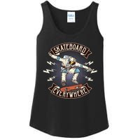 Astronaut Skateboarding Ladies Essential Tank