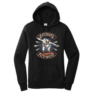 Astronaut Skateboarding Women's Pullover Hoodie