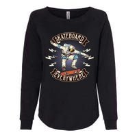 Astronaut Skateboarding Womens California Wash Sweatshirt