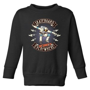 Astronaut Skateboarding Toddler Sweatshirt