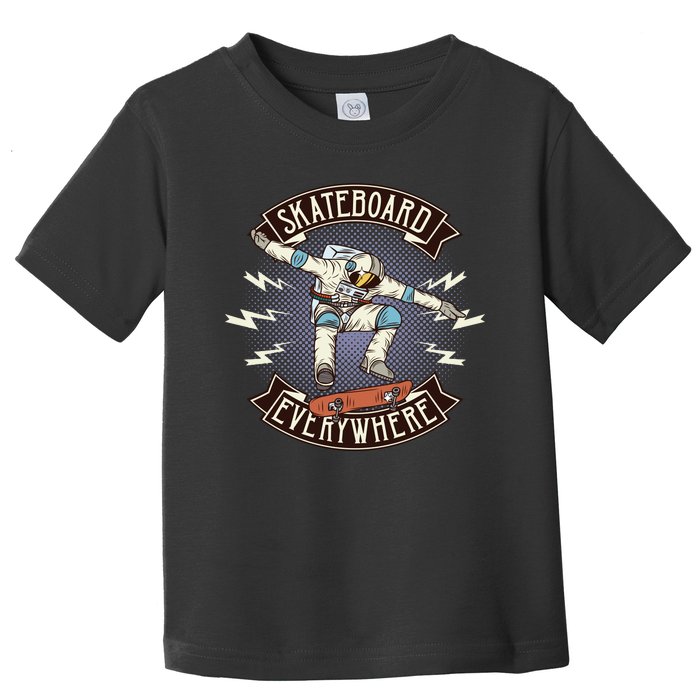 Astronaut Skateboarding Toddler T-Shirt