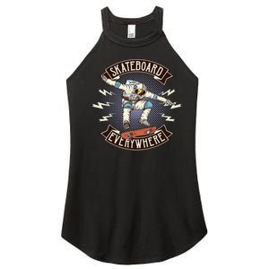 Astronaut Skateboarding Women's Perfect Tri Rocker Tank