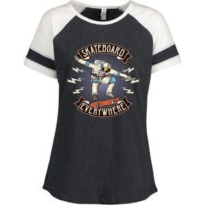 Astronaut Skateboarding Enza Ladies Jersey Colorblock Tee