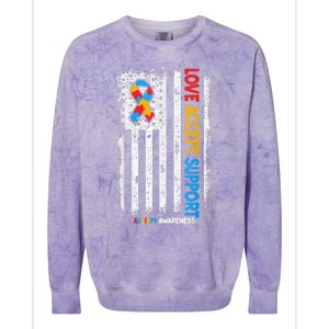 Autism Shirt Autistic Love Accept Support Autism Awareness Colorblast Crewneck Sweatshirt