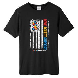 Autism Shirt Autistic Love Accept Support Autism Awareness Tall Fusion ChromaSoft Performance T-Shirt