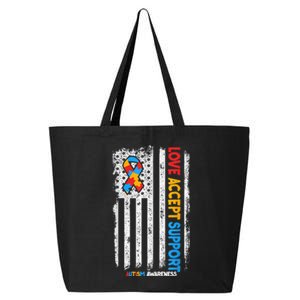 Autism Shirt Autistic Love Accept Support Autism Awareness 25L Jumbo Tote